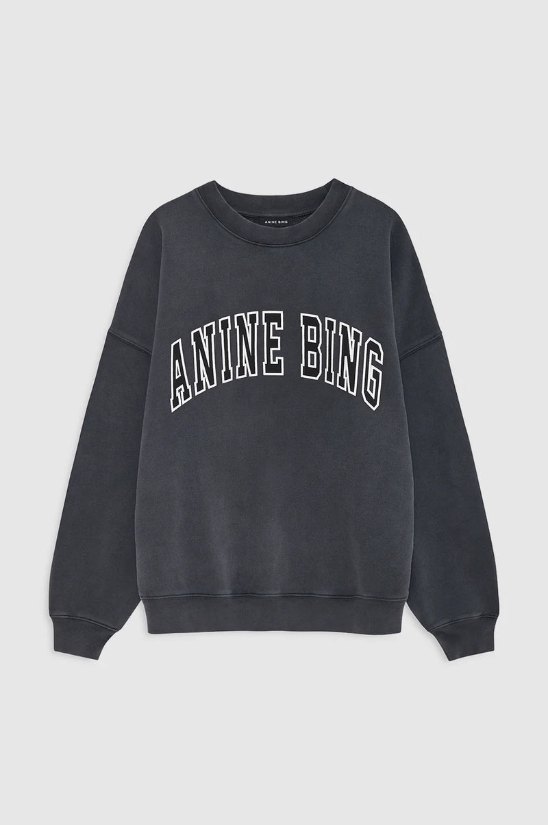 Miles Sweatshirt New Classic in Washed Black