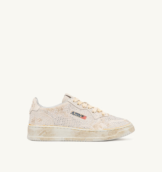 Medalist Low Crystal Micro Rhinestones Sneakers White