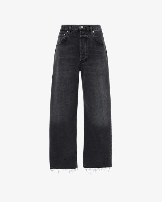 Ayla Raw Hem Crop Jeans in Bronzon