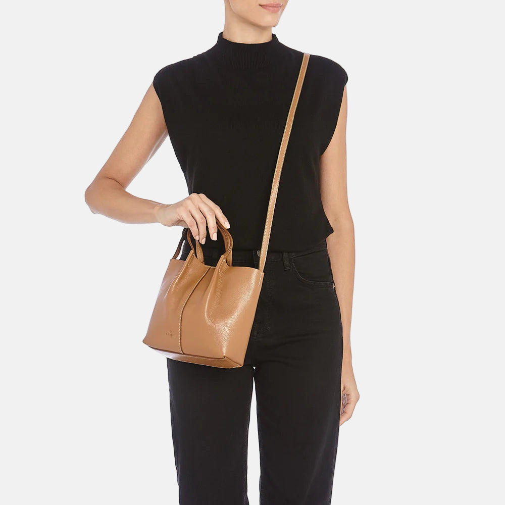 Cowhide Cross Body Bag  in Brown