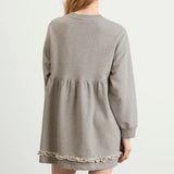 Peplum Crewneck Dress in Paloma