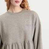 Peplum Crewneck Dress in Paloma