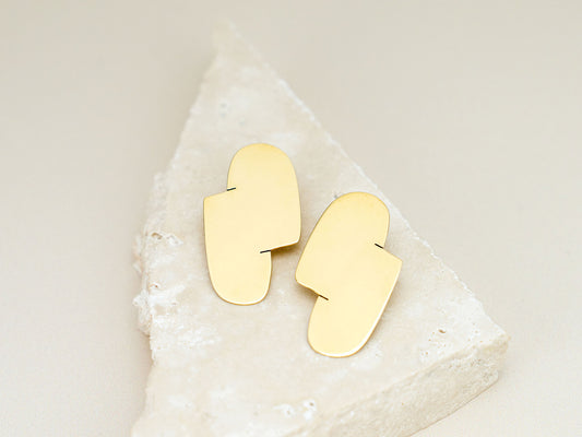 Connection I Abstract Earrings in Gold