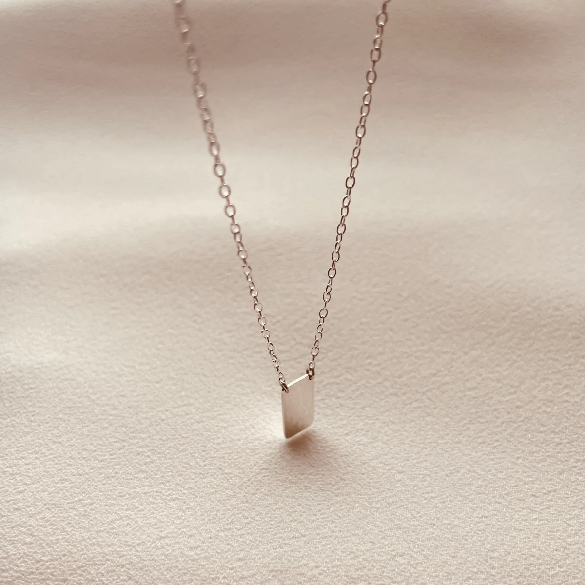 Portrait Slip Necklace in Silver