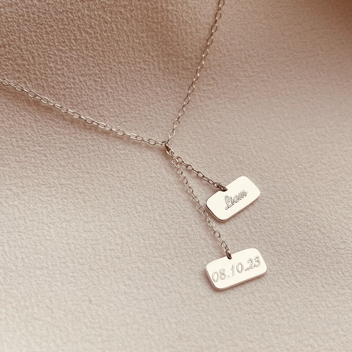 Slip Duo Necklace in Silver
