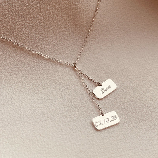 Slip Duo Necklace in Silver
