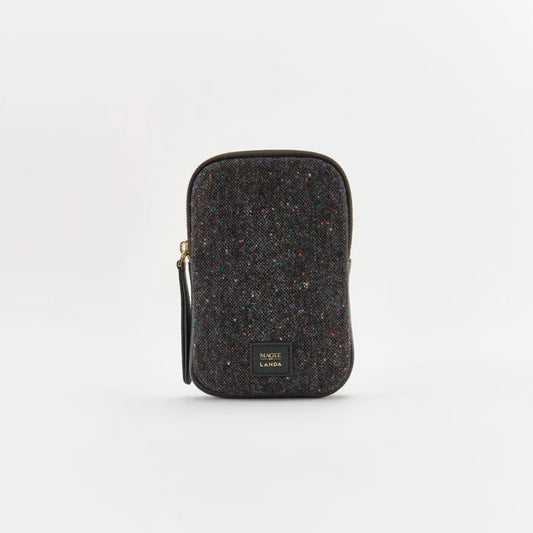 Cassia Phone Bag in Black Tweed