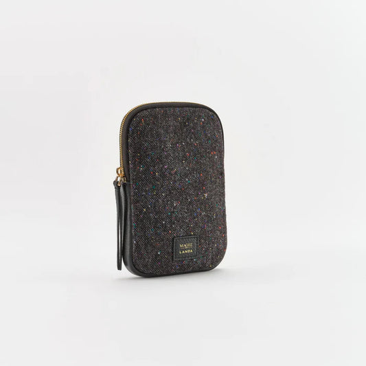 Cassia Phone Bag in Black Tweed