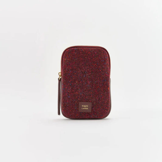 Cassia Phone Bag in Burgundy Tweed