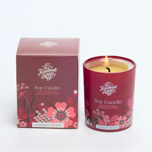 Coriander seed, geranium and vetiver scented candle - Handmade Soap Company