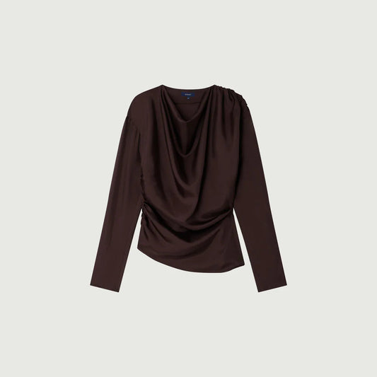 Fresia Silk Top in Prune