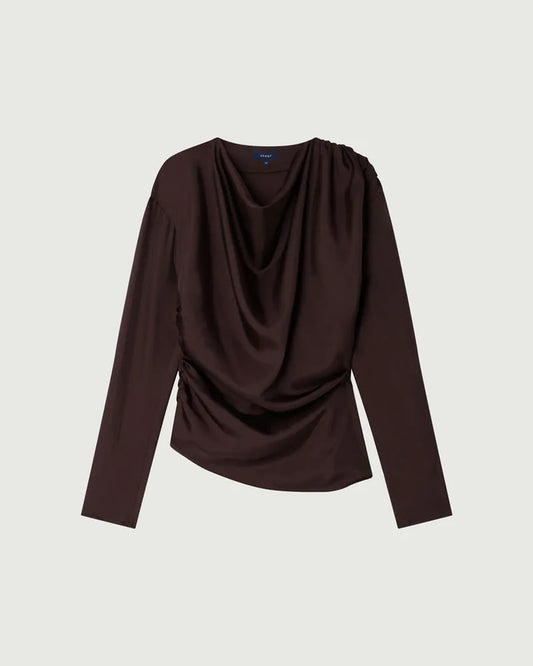 Fresia Silk Top in Prune