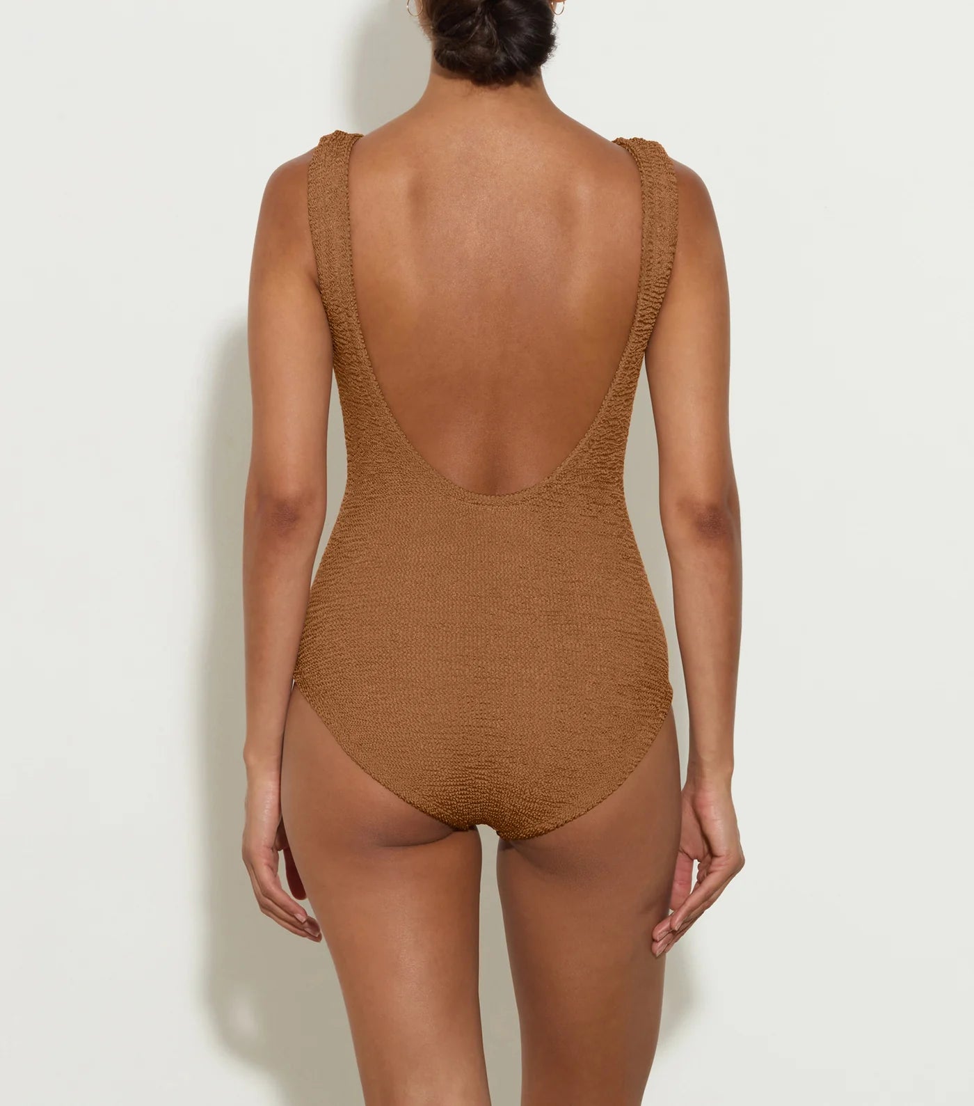 SQUARE NECK SWIM METALLIC COCOA - HUNZA G