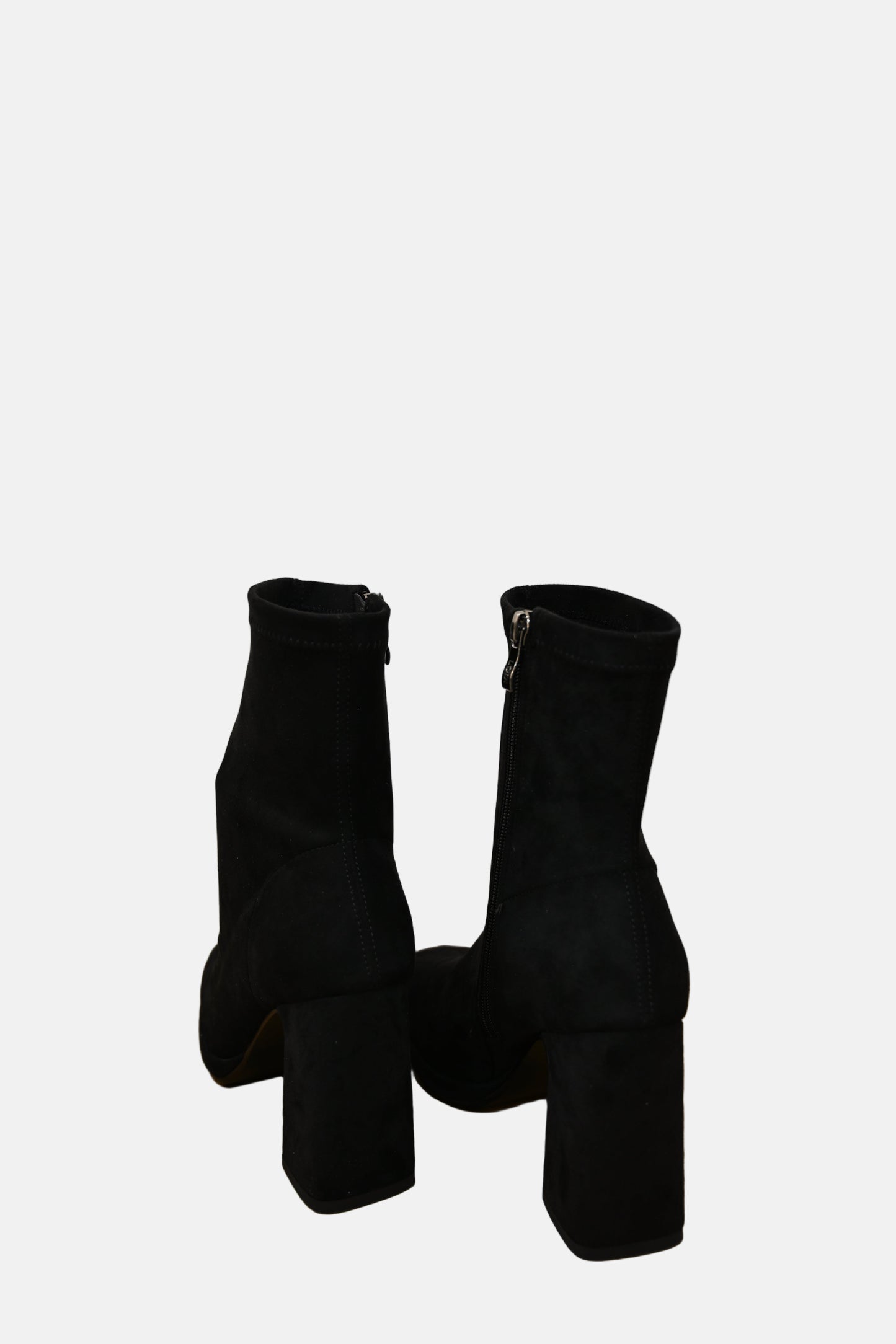 Laira Ankle Block Heel Boot in Black Suede
