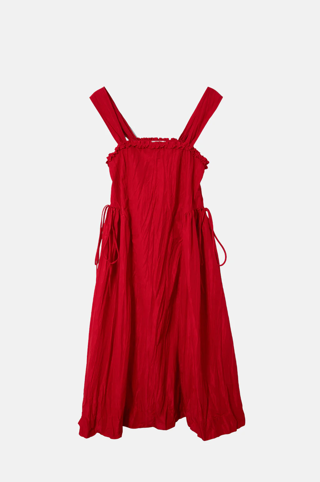 Elina Midi Dress in Red Tafetta