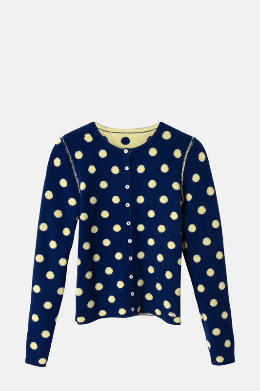 Tabitha Reversible Cardigan in Navy/Butter