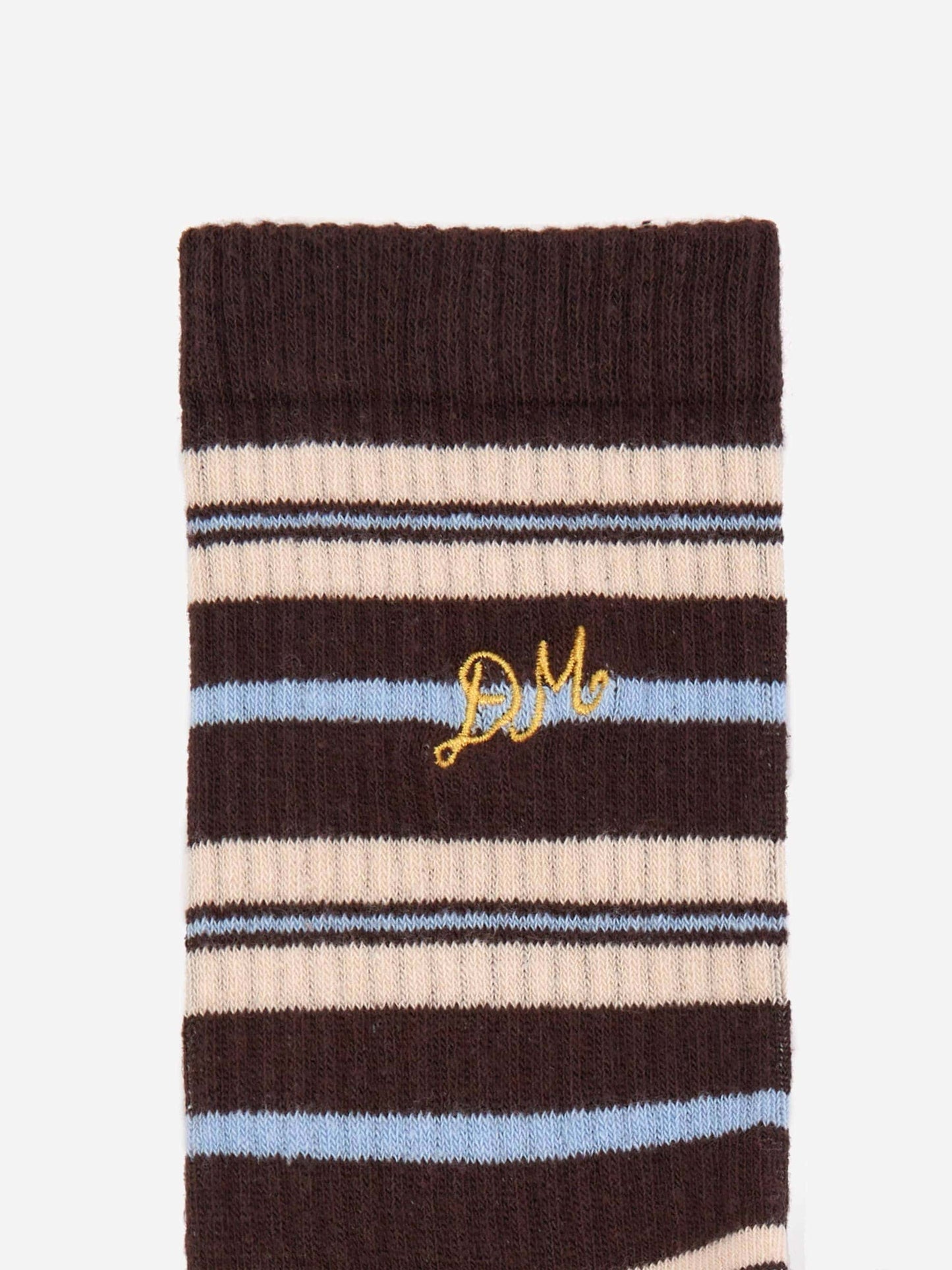 Calf Length Socks in Brown Stripe