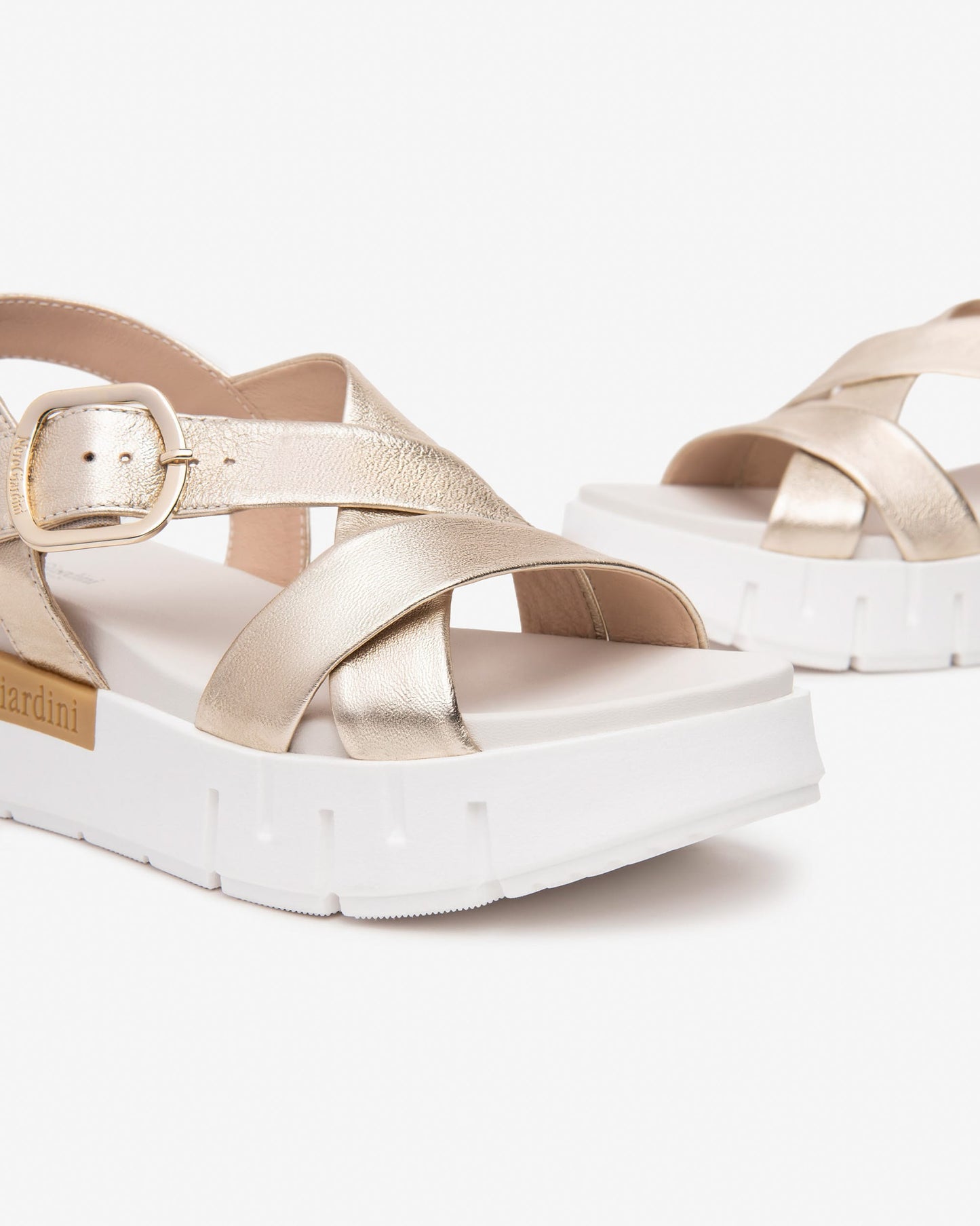 Criss Cross Sandal in Gold
