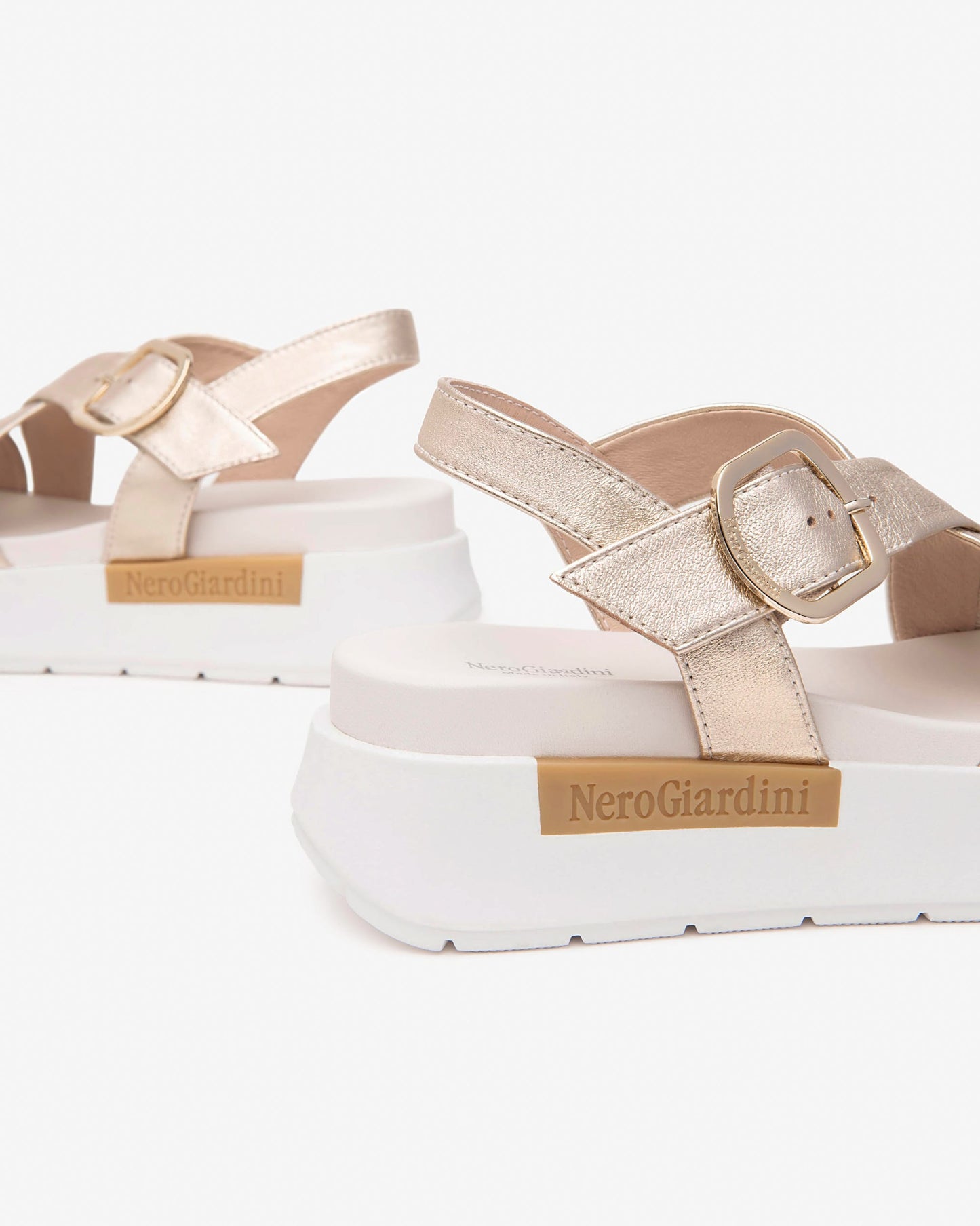 Criss Cross Sandal in Gold