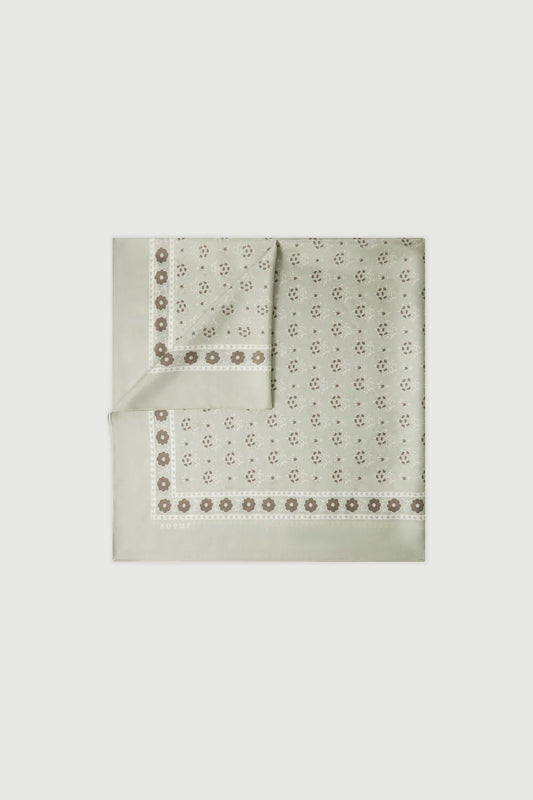 Classic Printed Silk Scarf in Green