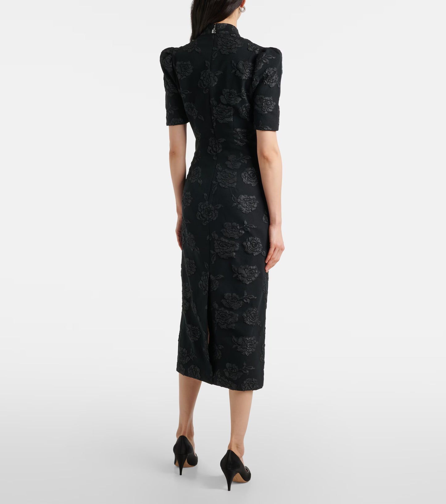 JACQUARD MIDI DRESS BLACK - ROTATE