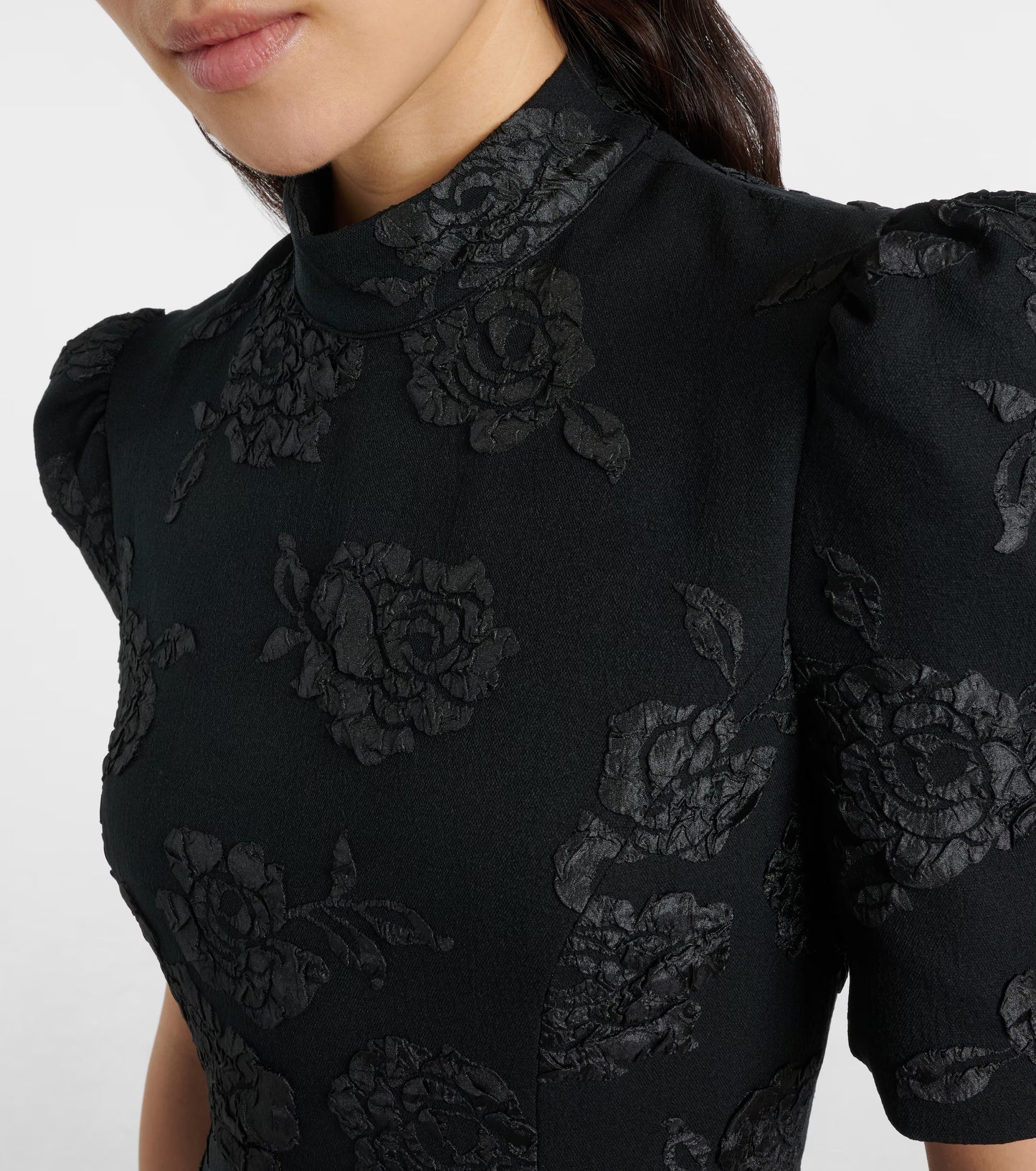 JACQUARD MIDI DRESS BLACK - ROTATE