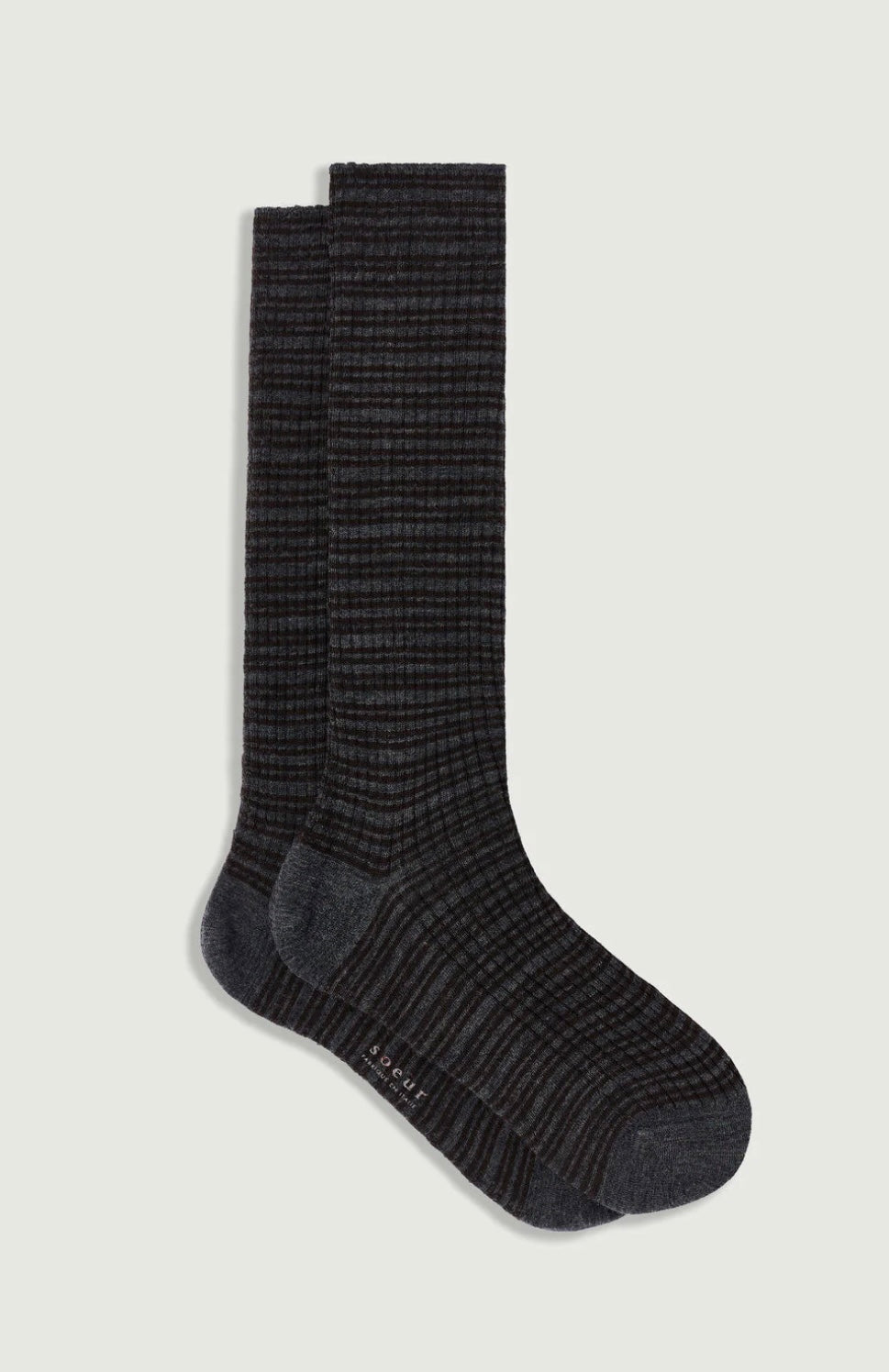 Ginette Socks in Heather Grey/Coffee