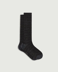 Ginette Socks in Heather Grey/Coffee