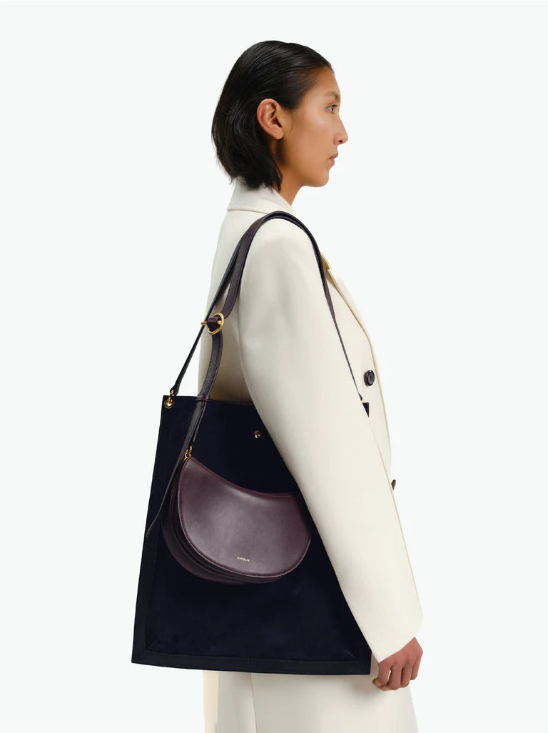 Penny Tote in Tabbaco Suede/Black