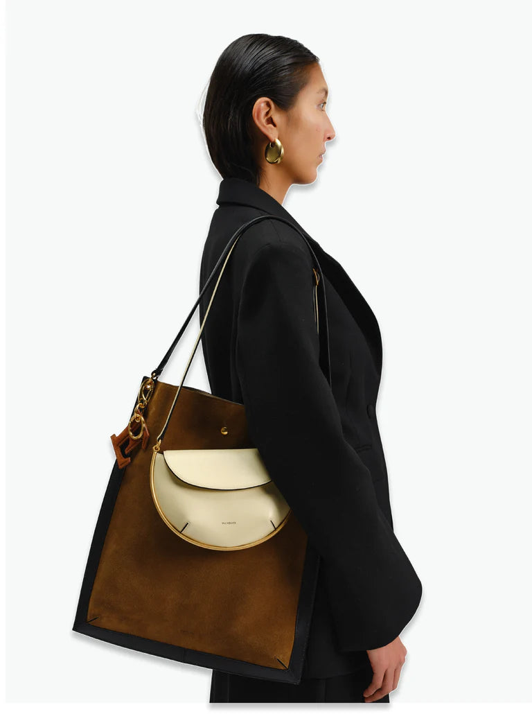 Penny Tote in Tabbaco Suede/Black
