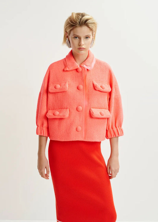 HECKS CROPPED JACKET - CALYPSO PINK - ESSENTIAL ANTWERP