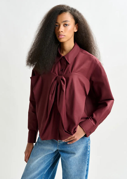 Bow Shirt in Mauve