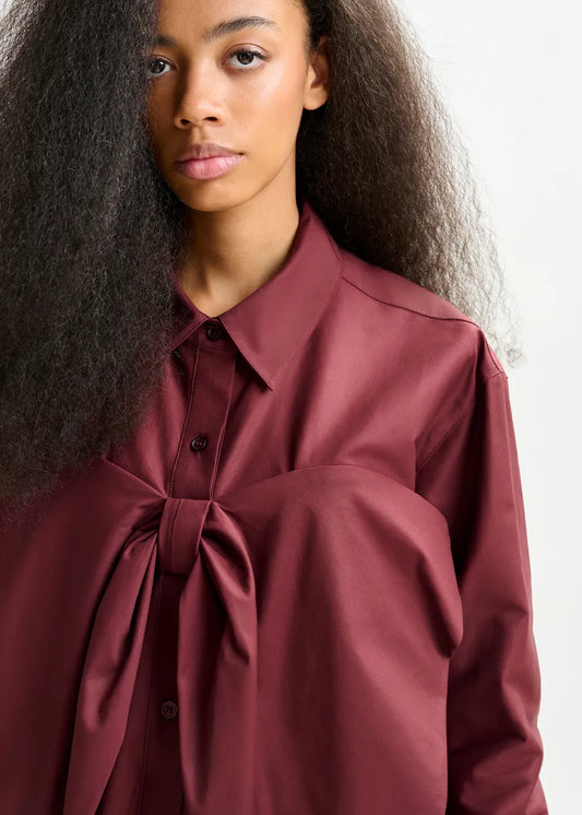 Bow Shirt in Mauve