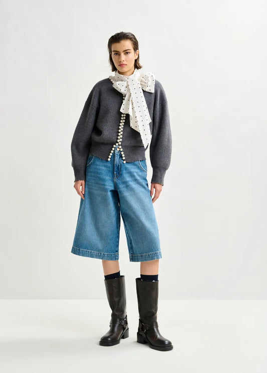 Knit Cardigan with Beads