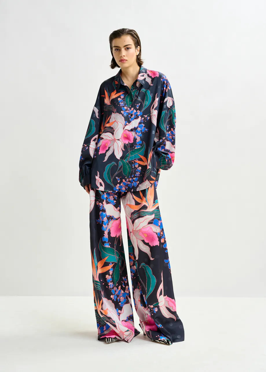 Oversized Shirt with Floral Print