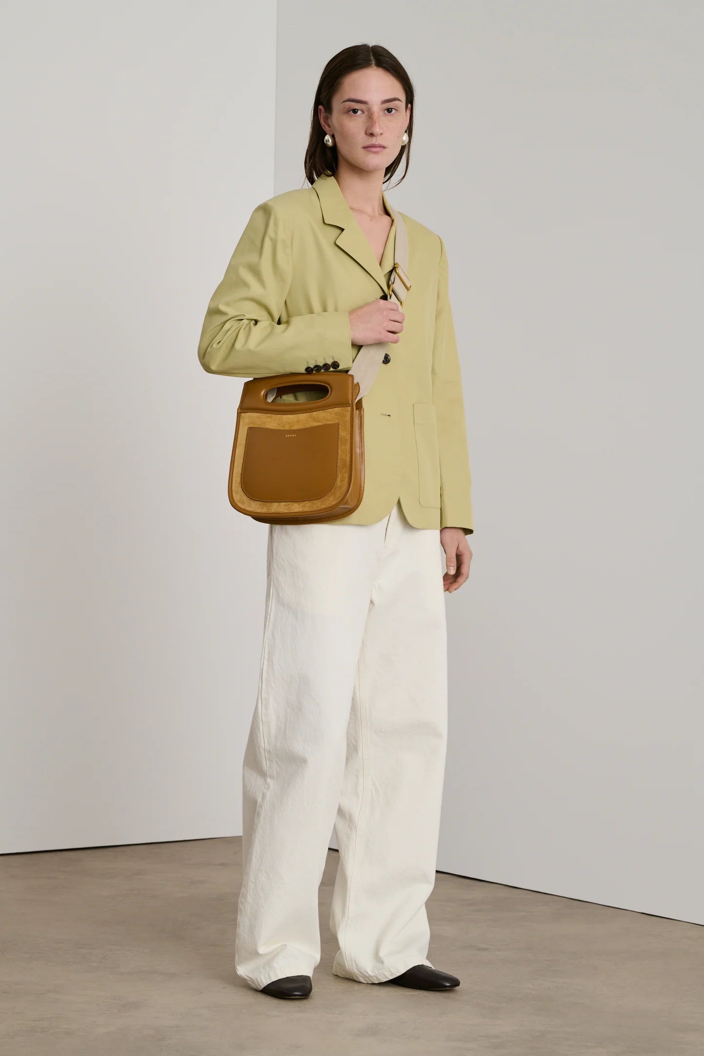 CHERI BAG - CAMEL SUEDE / OCHRE LEATHER - SOEUR