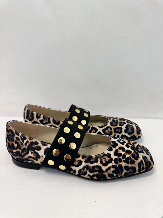 LEOPARD BALLET FLAT WITH STRAP - MARIAN