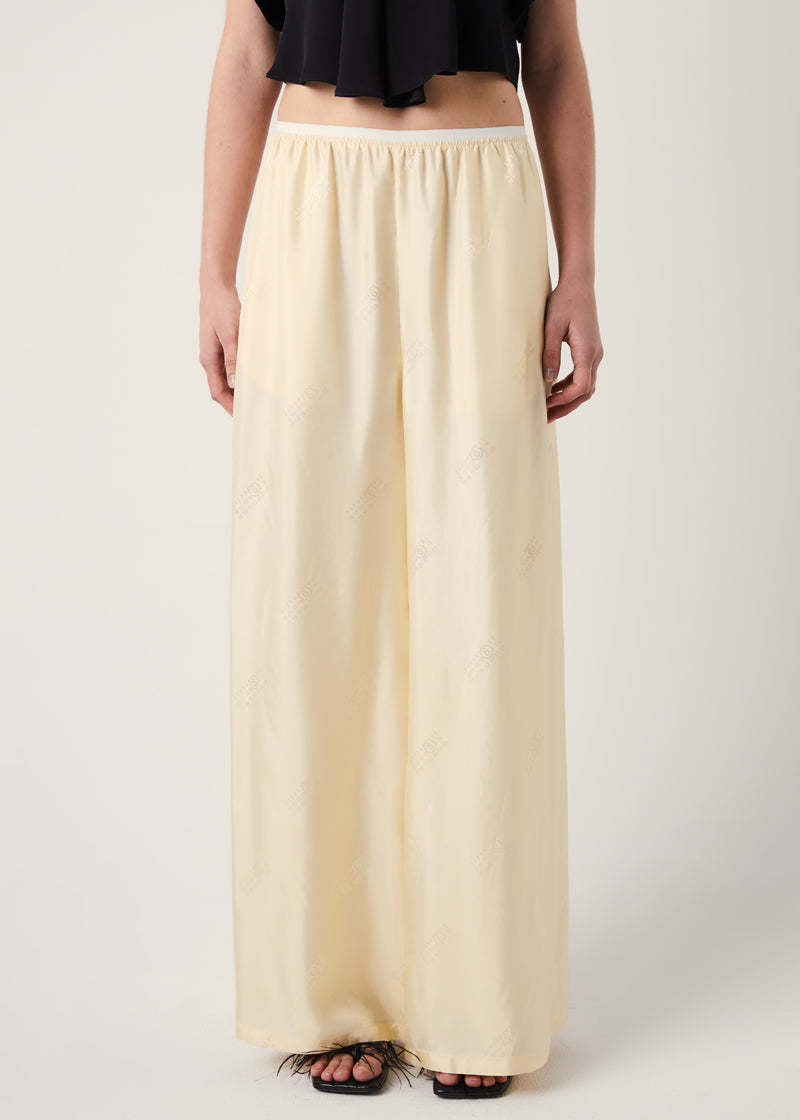 CREAM SATIN PANTS - MM6
