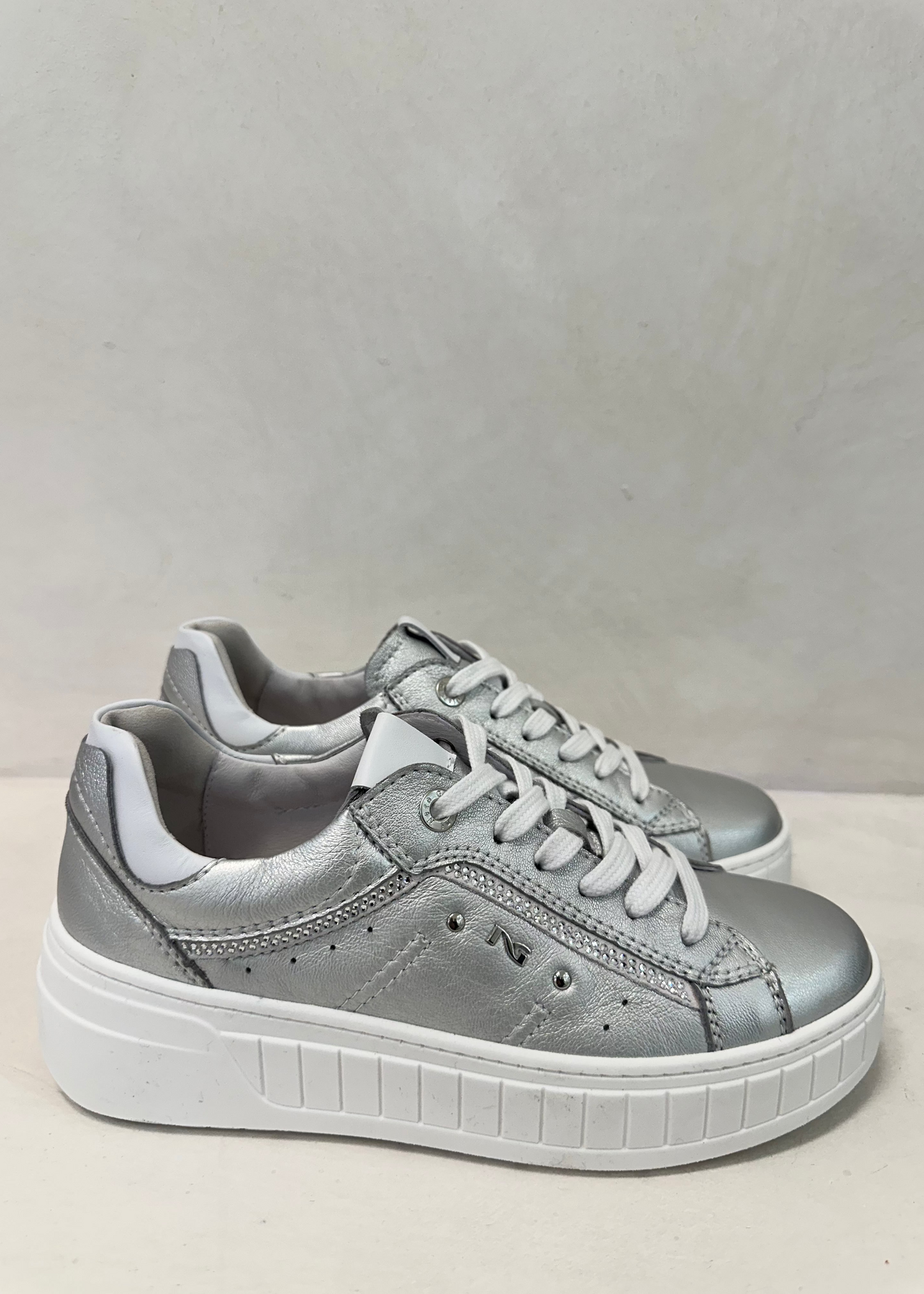 SILVER PLATFORM SNEAKER - NERO GIARDINI