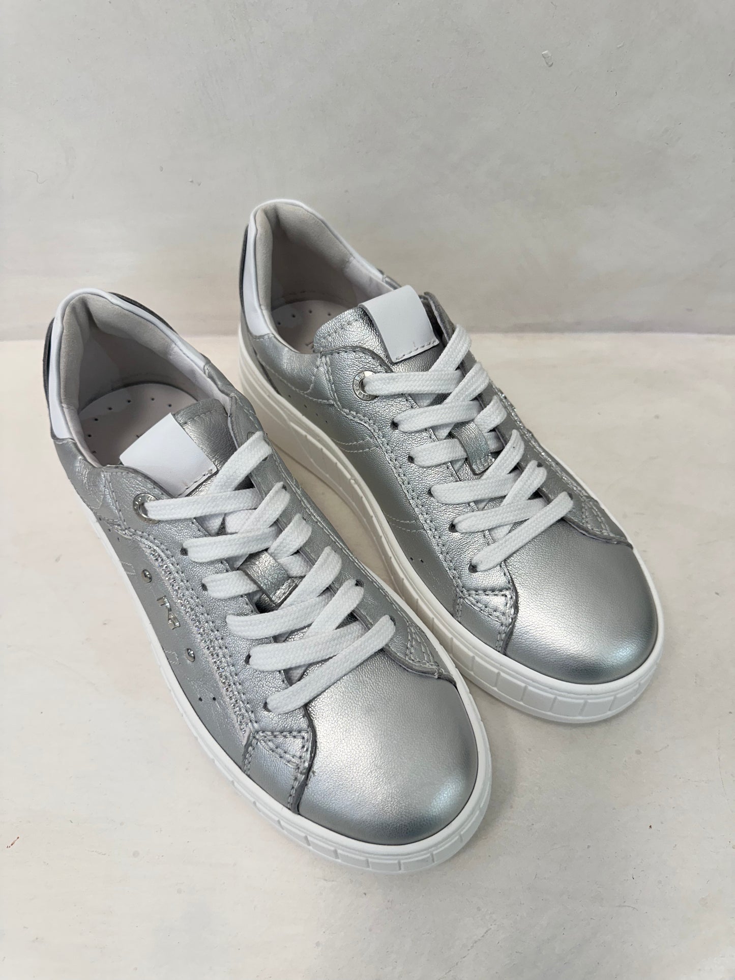 SILVER PLATFORM SNEAKER - NERO GIARDINI