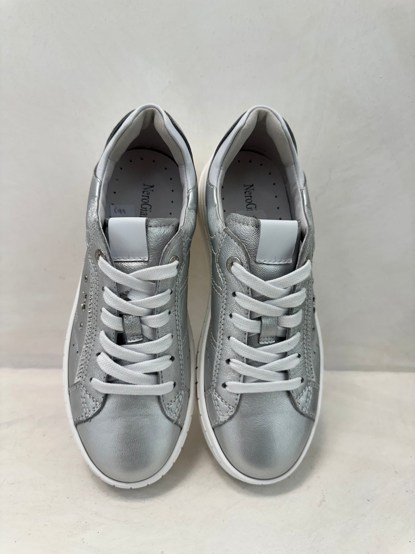 SILVER PLATFORM SNEAKER - NERO GIARDINI