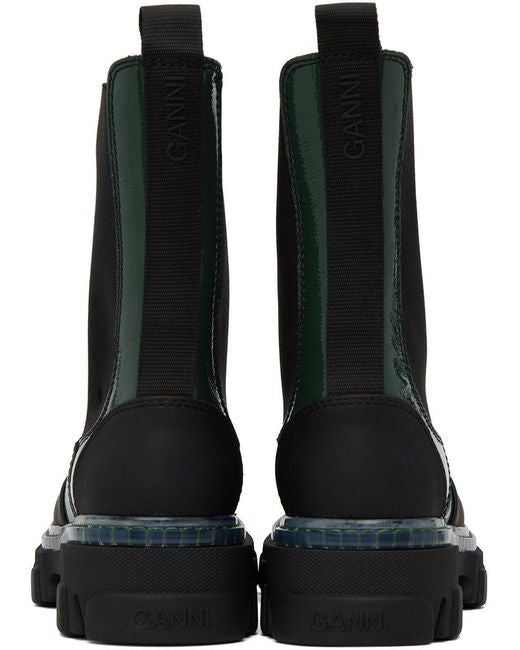 CLEATED BOOT POSY GREEN - GANNI