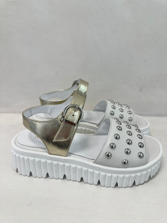 BIANCO WHITE STUD SANDAL - MARCO MOREO