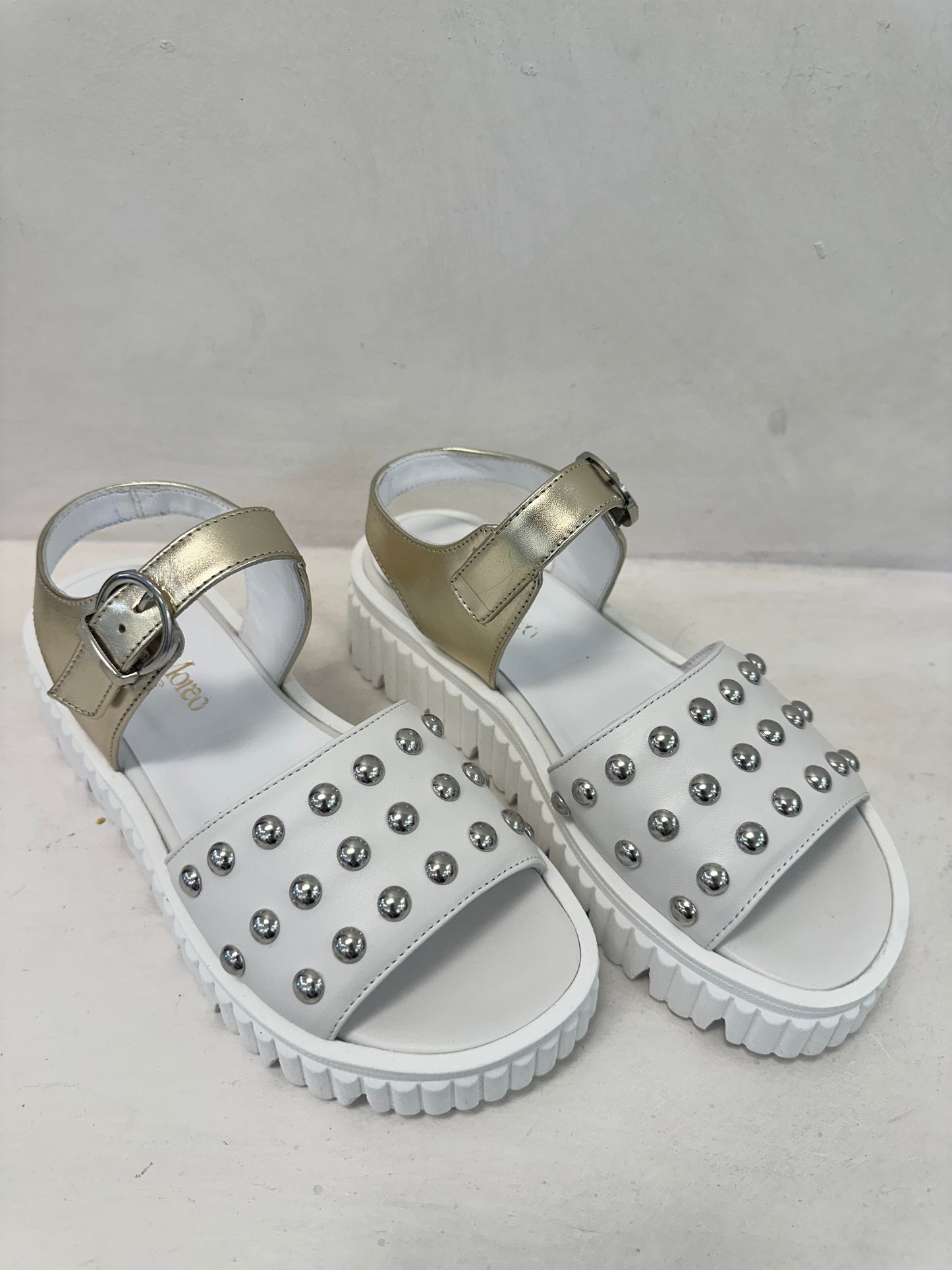 BIANCO WHITE STUD SANDAL - MARCO MOREO