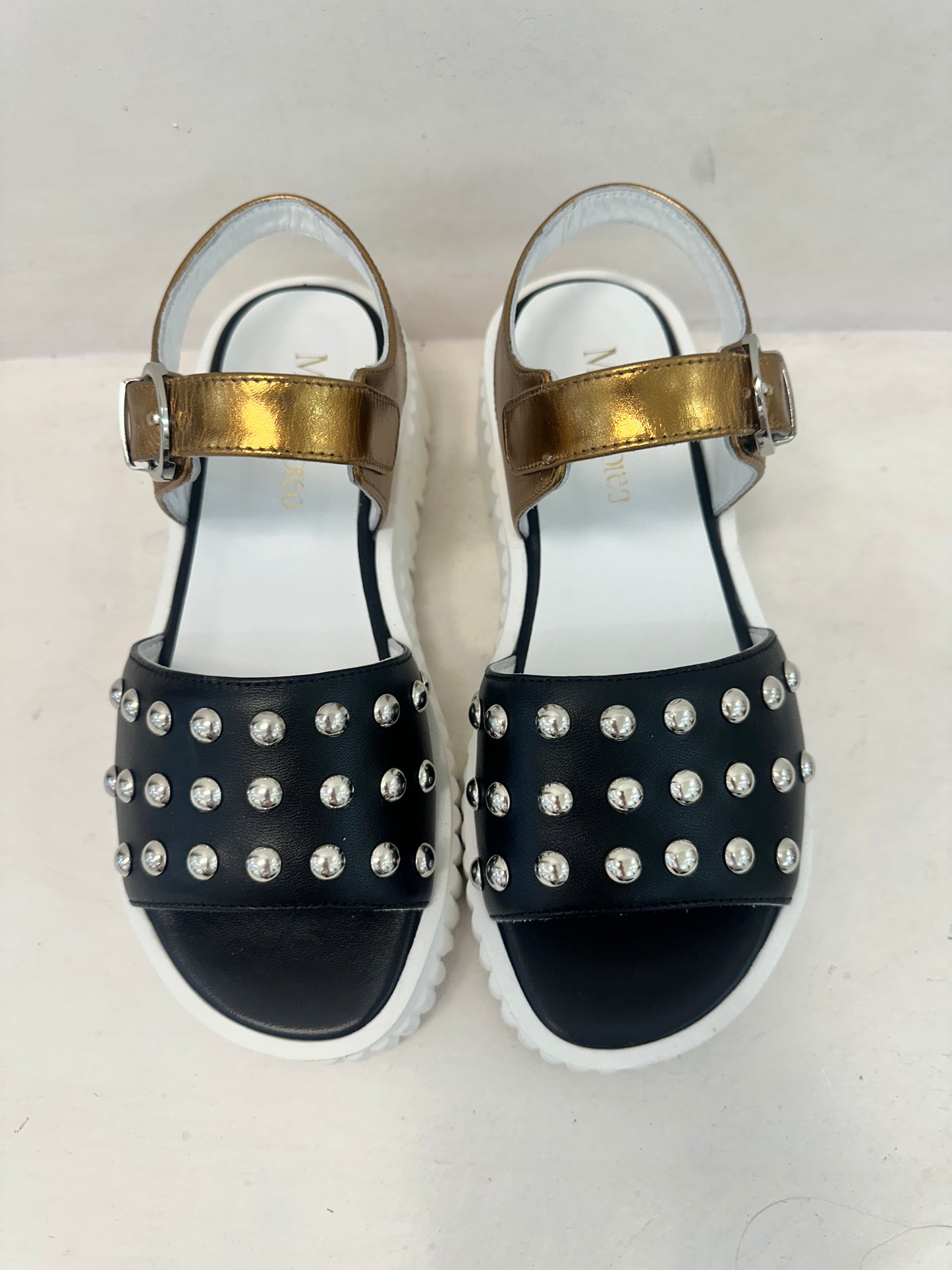 NAPPO NERO BLACK STUD SANDAL - MARCO MOREO