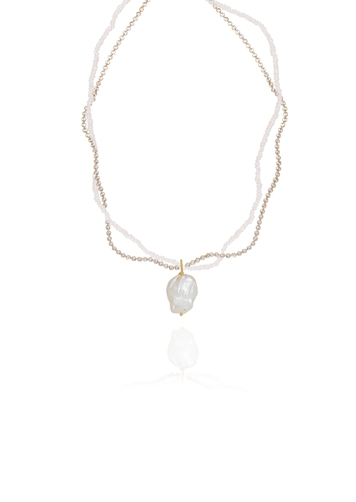 SYLVIA PEARL LAYERED NECKLACE 45CM