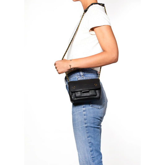 Lulu S Noir Brass Bag