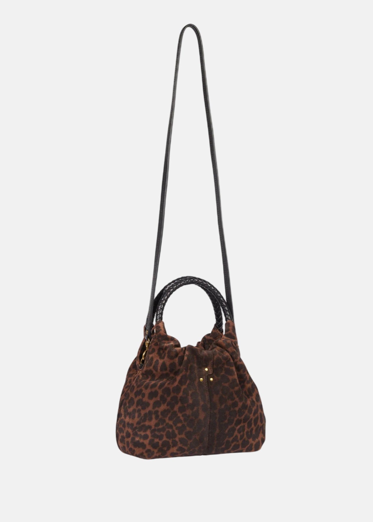 Gordi S Split Suede Leopard bag