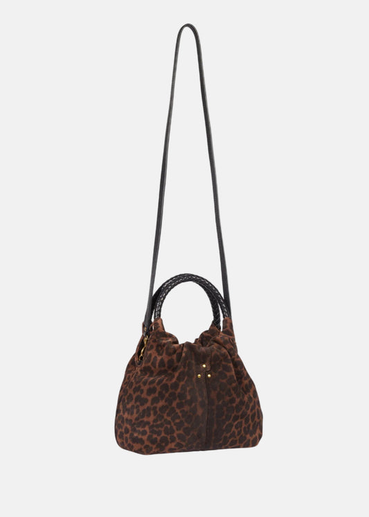 Gordi S Split Suede Leopard bag