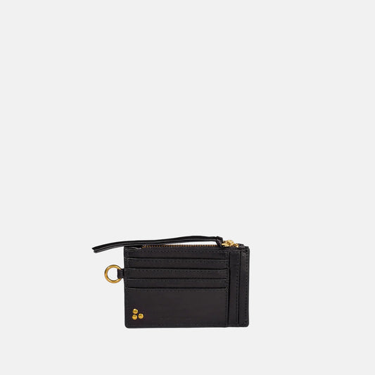 Lucky Porte Cartes in Noir Brass Cowskin